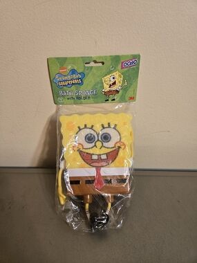SpongeBob Squarepants Yellow Bath Sponge with Holder